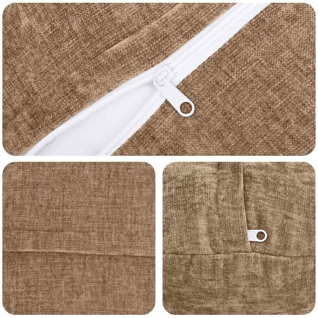 Federa 6 pz HEERLEN Marrone Ø 30 cm Tessuto Chenille 921994