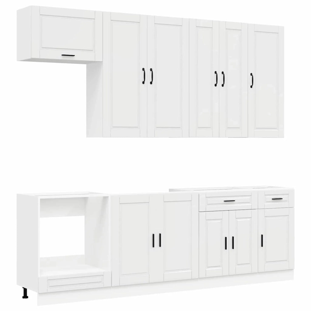 Unità Cucina PORTO 8 pcs Bianco Lucido Legno ingegnerizzato 3438167