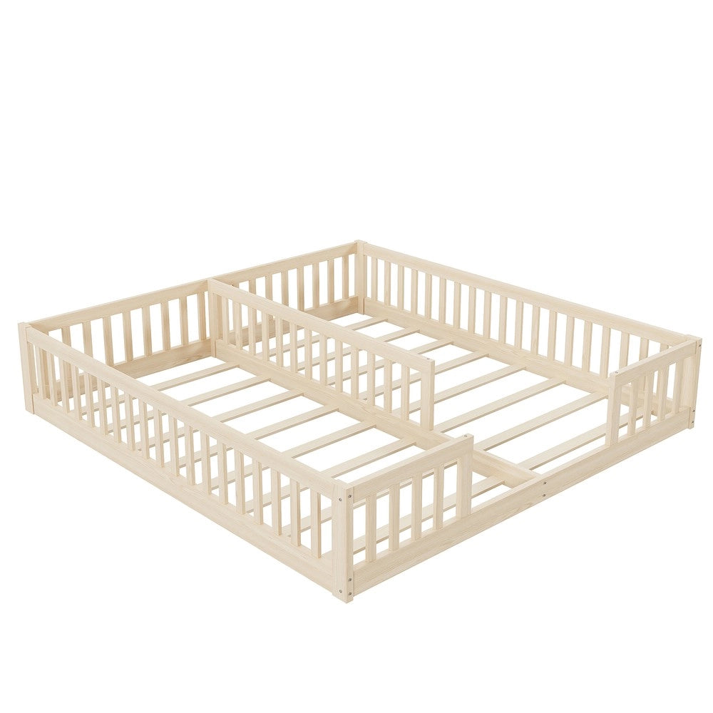 Letto Singolo Bambini con Sponda e Rete a Doghe ¨C Xylo ¨C Pino Naturale 90x200