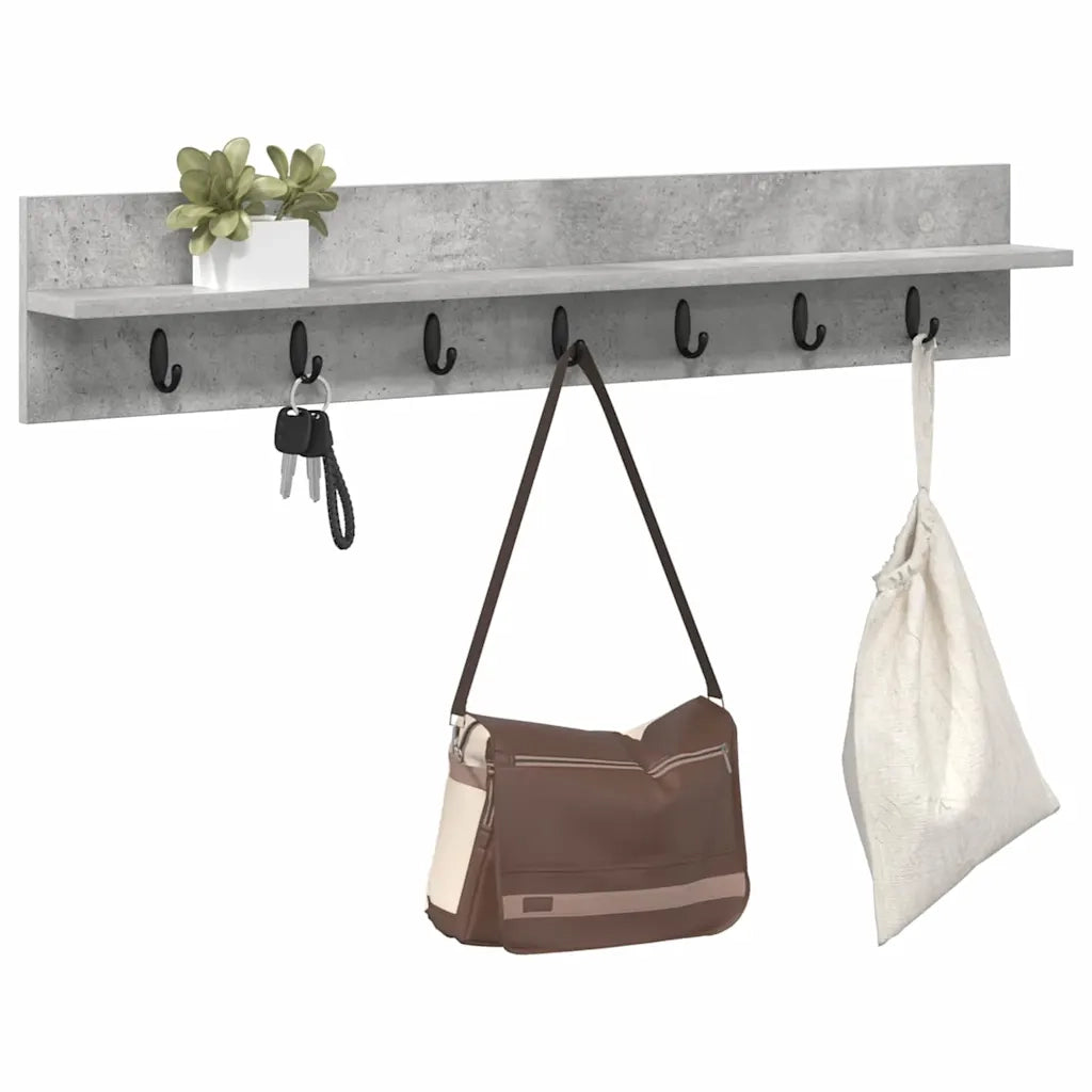 Appendiabiti a muro Grigio cemento 100 x 10,5 x 18 cm CFW4327448
