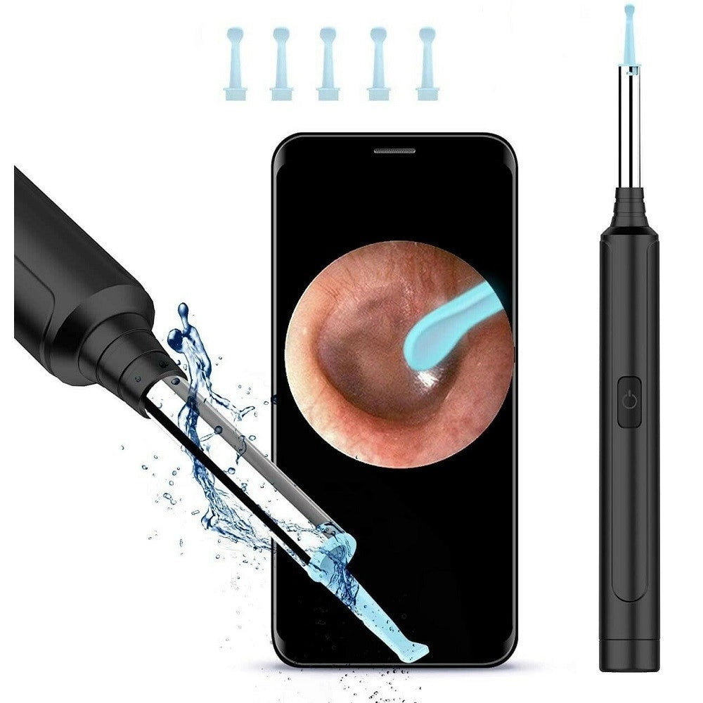 Trade Shop - Otoscopio Ispezione Orecchio Kit Rimozione Cerume Wifi Microscopio Camera Q-es1 -
