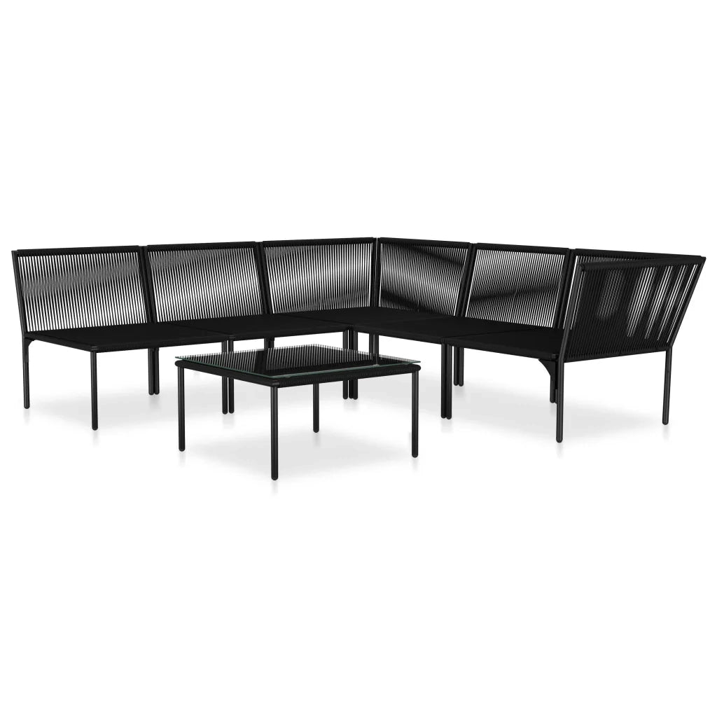Set Divani da Giardino 6 pz con Cuscini Neri in PVC cod mxl 54487