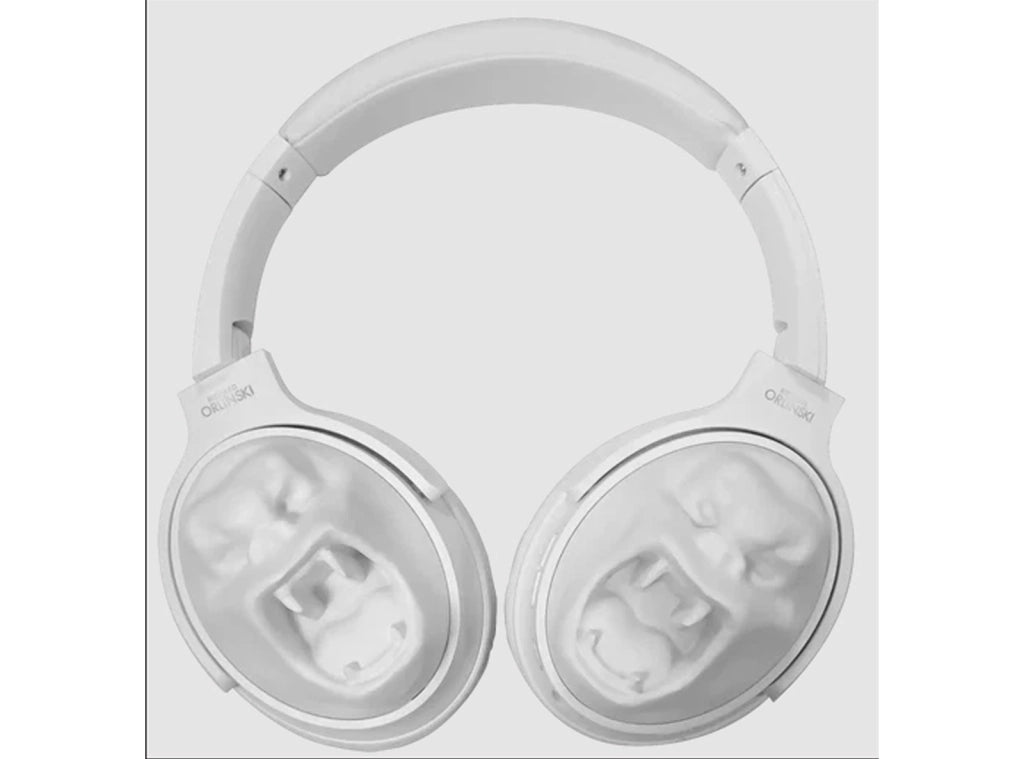 Cuffie Wireless KONG Richard Orlinski Casque Audio Bluetooth 5.1 Design a Facette con Microfono Integrato e Ingresso Aux Bianco Opaco