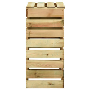 Compostiera da Giardino a Doghe 3pz 80x50x100cm Pino Impregnato cod mxl 50194