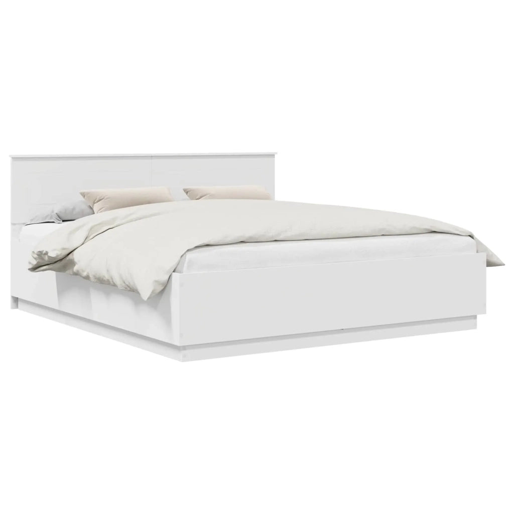 Letto matrimoniale | Letto per adulti | Struttura del letto Bianco 200 x 200 cm Legno multistrato
