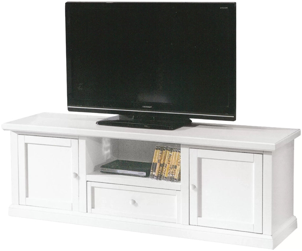 Porta tv bianco in legno arte povera 160x46x56 (1003) - Mobili 2G