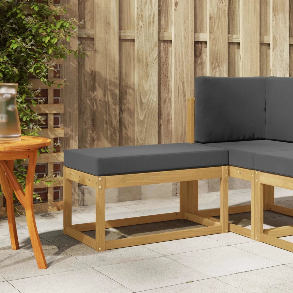Sedia da giardino-Panca da esterno con cuscino Bianco 120466