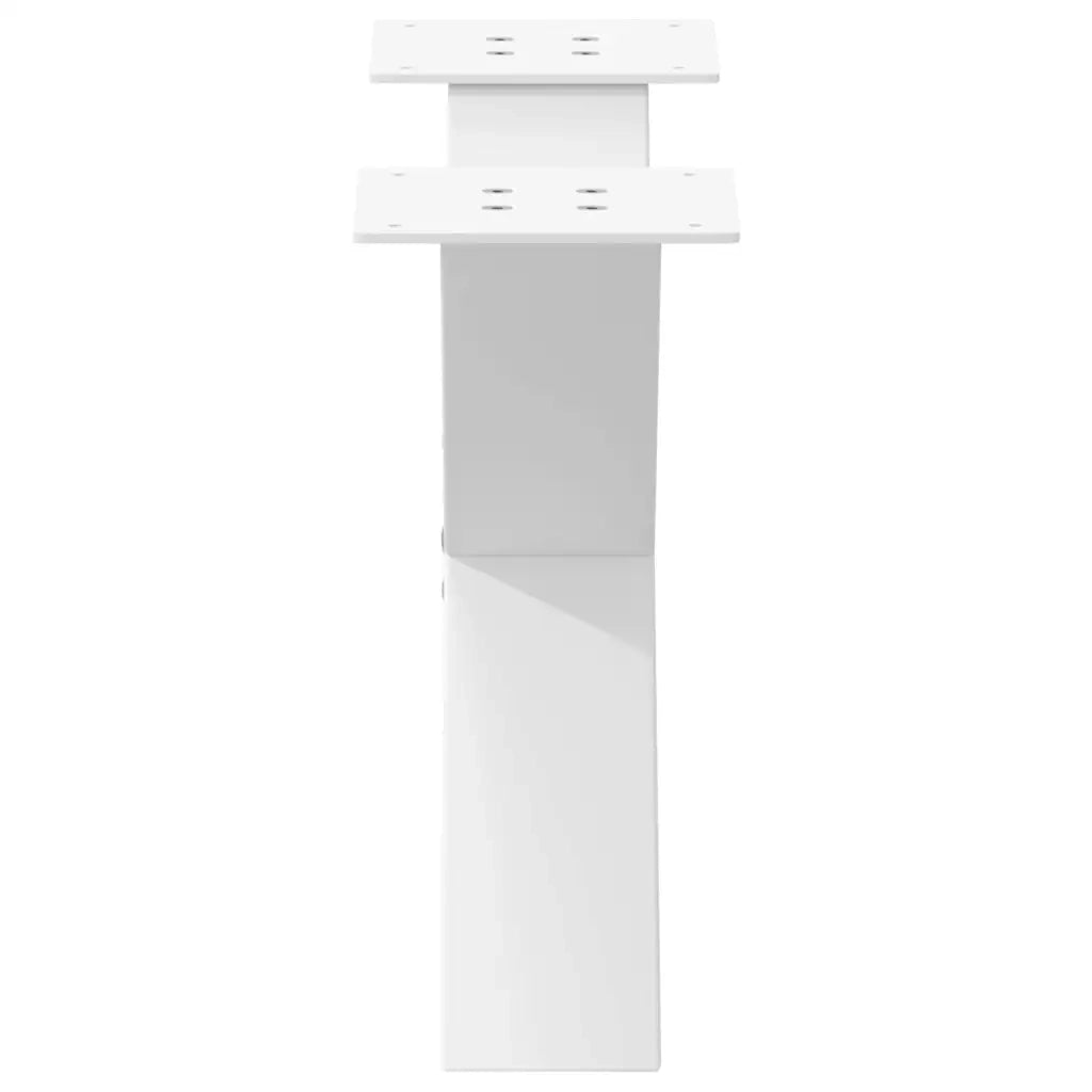 Gambe per Tavolino da Caff¨¨ a X 2 pz-Set di 2 Gamba per Tavolo Bianche 50x(30-31) cm Acciaio