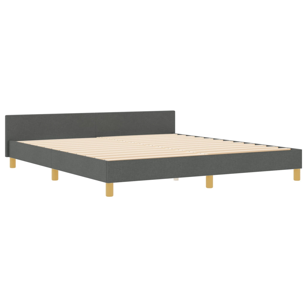 Letto Grigio Scuro 180x200 cm Tessuto