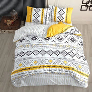 Set da letto 4 pezzi, 135 x 200 cm, 4-delig, giallo - ademend - renforcé con 2 coperte 135 x 200 cm + 2 cuscini 80 x 80 cm, giallo set da letto