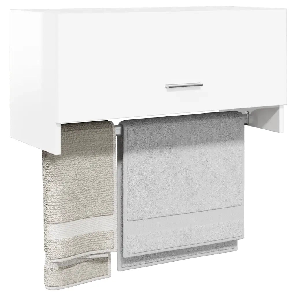 Armadio Bianco Lucido 70x32,5x35 cm in Legno Multistrato 808248