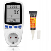 Wattmetro e Colla Cianoacrilica Super Glue 3g – Monitoraggio Consumo Energetico | Display Grande, Allarme Sovraccarico