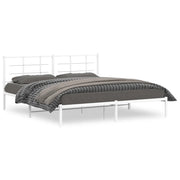 Giroletto con Testiera-Struttura letto con testiera Metallo Bianco 183x213 cm 474368