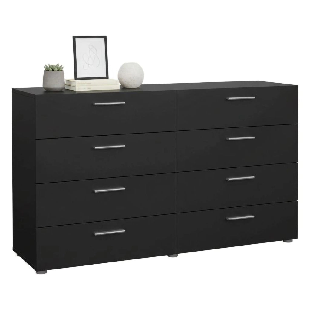 Credenza Phethai, Buffet da soggiorno, Madia da salotto, Dispensa da cucina, 140x40 h82 cm, Nero