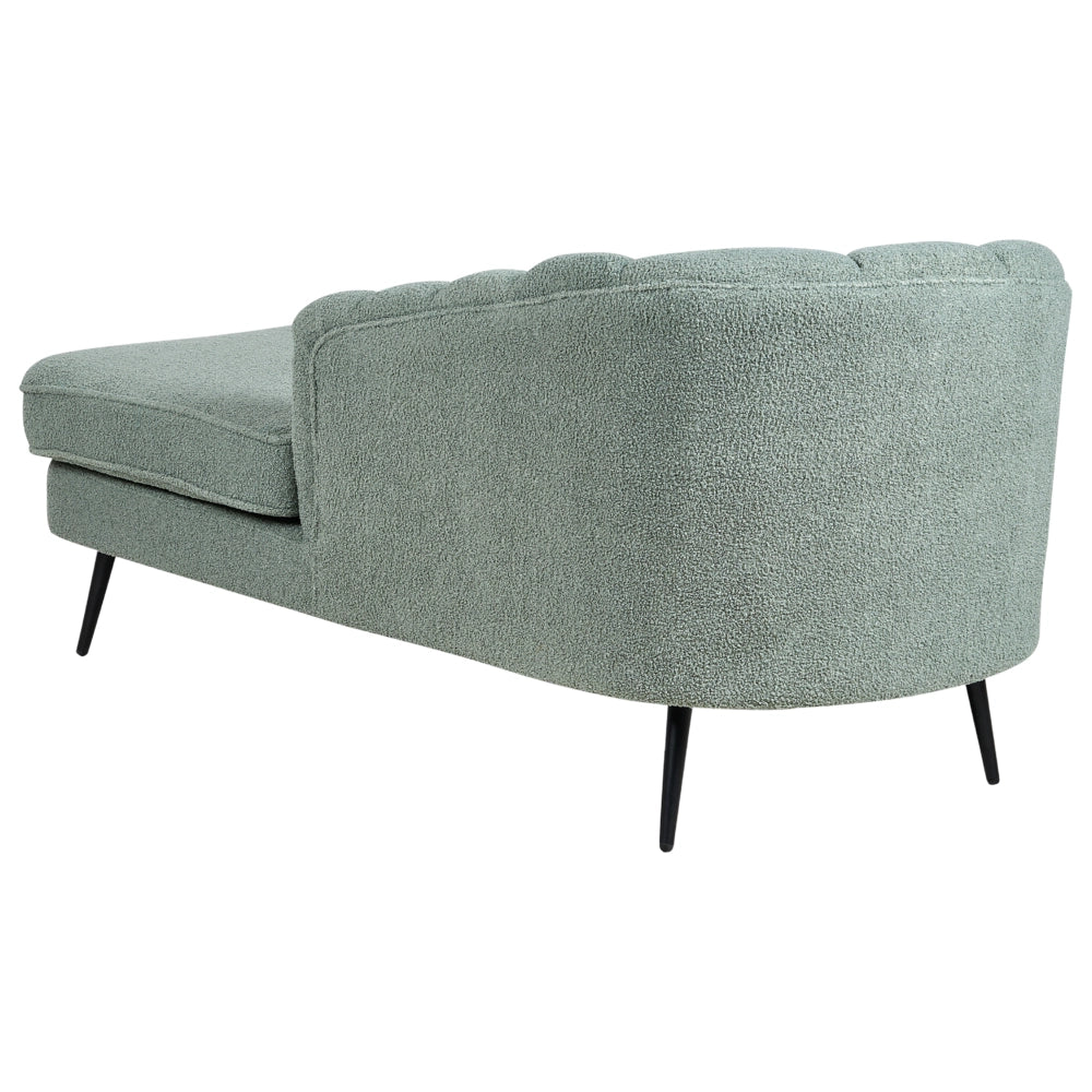 Chaise longue Velluto Verde Rivestimento Gambe In Metallo nero versione sinistra
