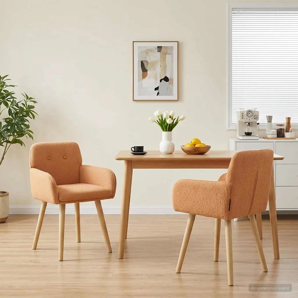 Sedie da pranzo 2 pcs Bouclé Beige 59 x 56 x 86 cm 42034329