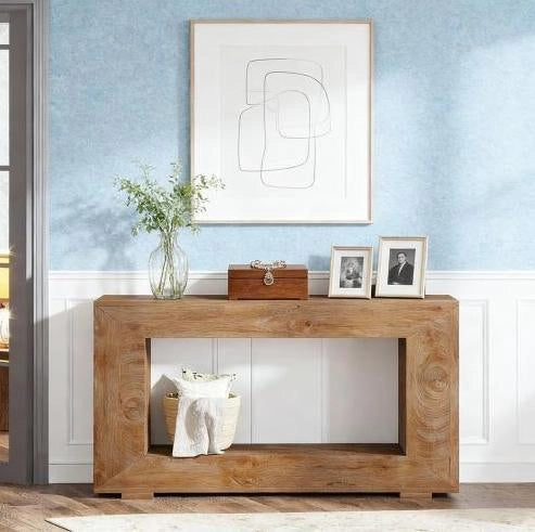 Tavolo consolle rustico marrone con piano 120 cm