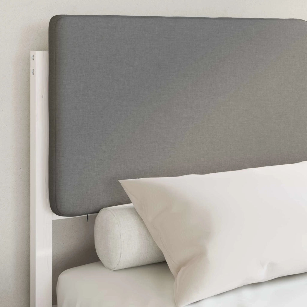 Letto con Testiera Rivestita Grigio chiaro 135 x 190 cm 3398173