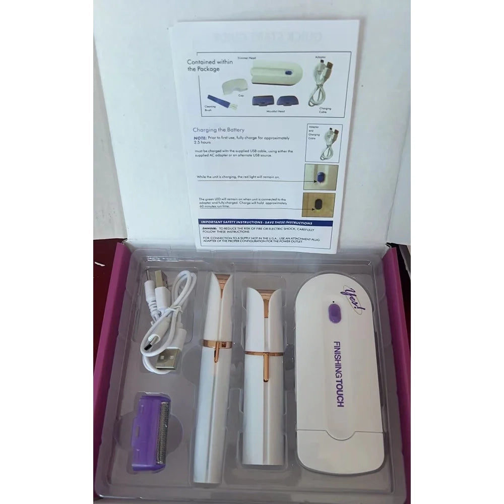 Trade Shop - Kit 3in1 Epilatori Viso Professionale Trimmer Per Rimozione Istantanea Indolore Peli -
