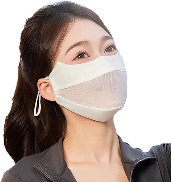 Maschera di protezione UV UPF 50+ per donne, maschera estiva respirabile, per uso all'aperto, per bicicletta e escursioni
