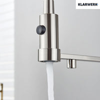 Bernd | Rubinetto da cucina a osmosi a molla a 3 vie argento Rubinetto con filtro in acciaio inossidabile spazzolato | Miscelatore da ristorante