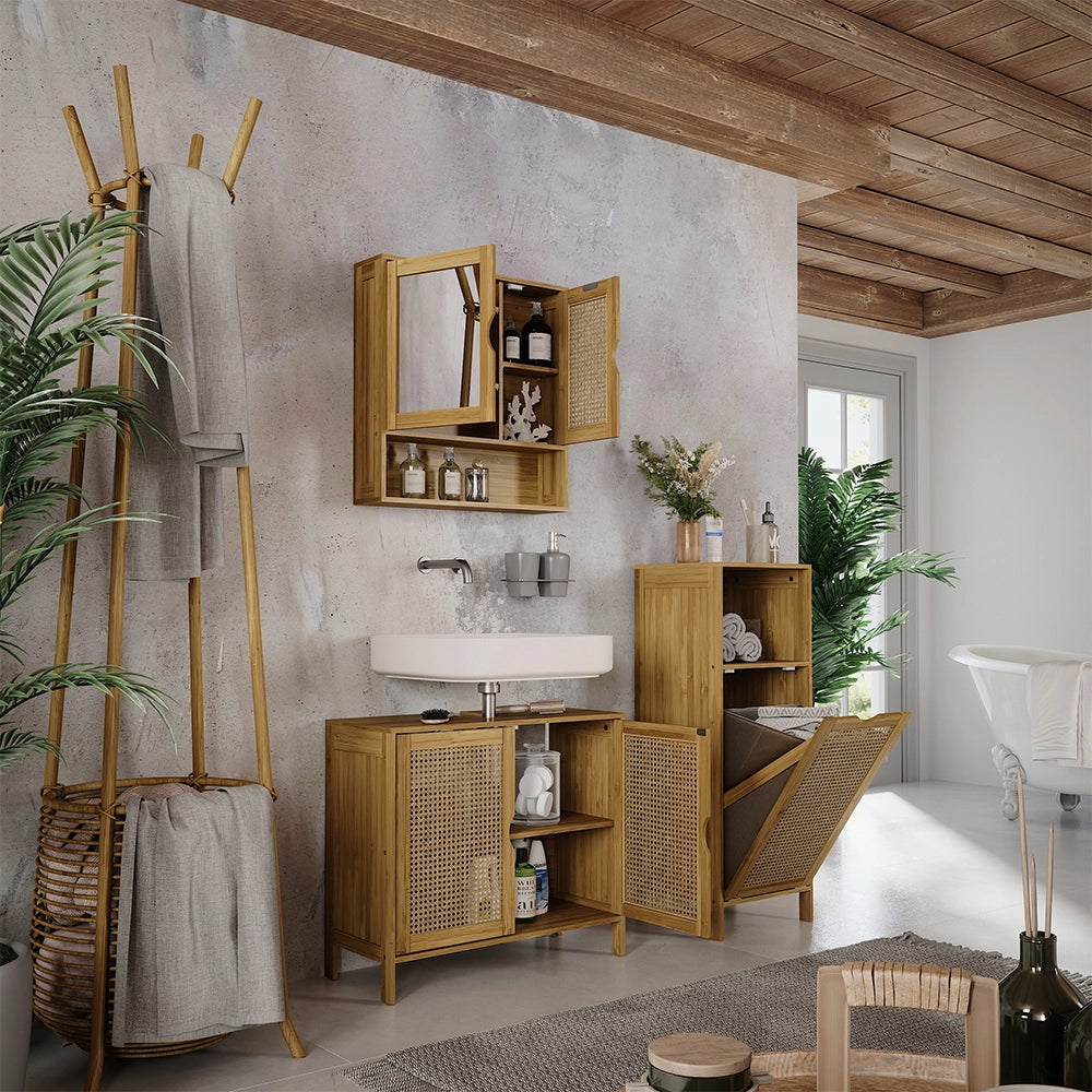 Vicco Set di mobili da bagno Bambù 3 parti