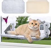 Hangmat per finestra - pieghevole - 1 pezzo - beige e grigio - 52 x 30 cm