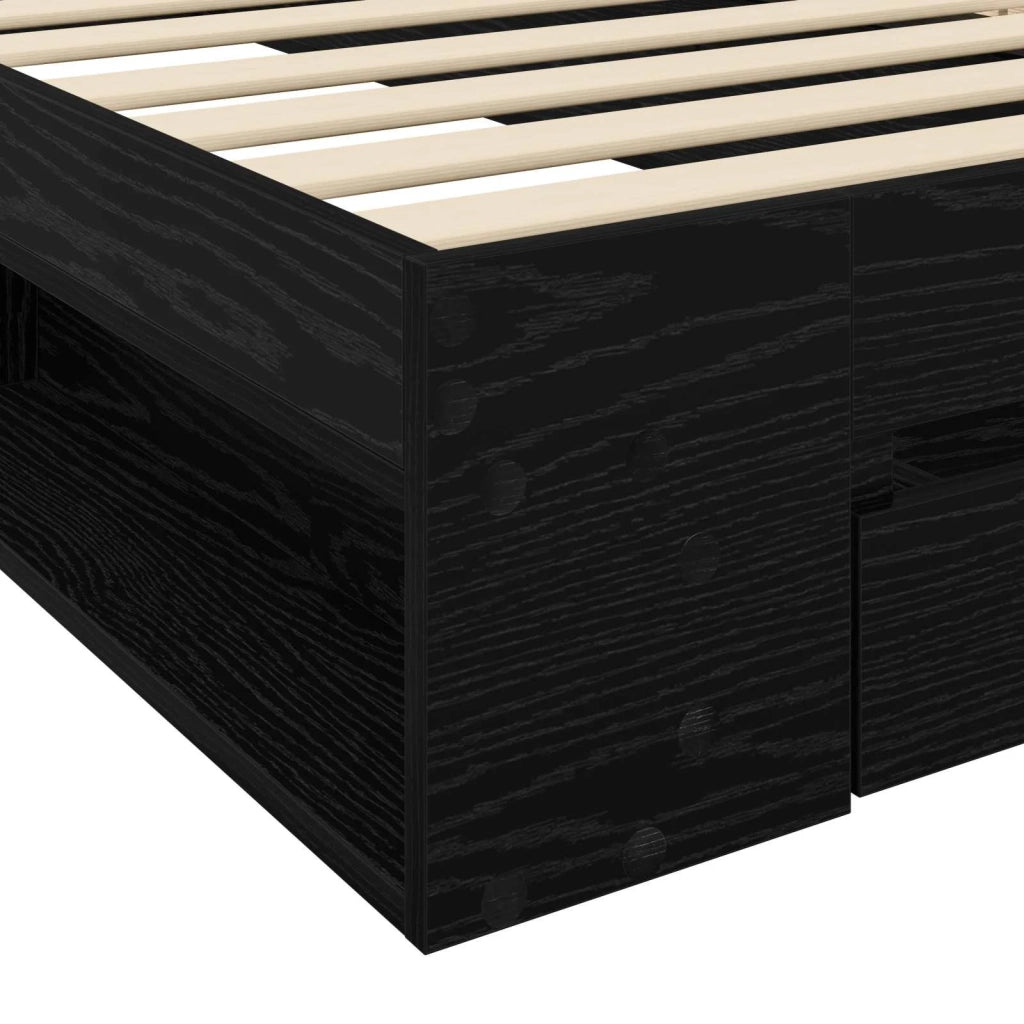Telaio del letto con storage Rovere Nero 80 x 200 cm 3429603