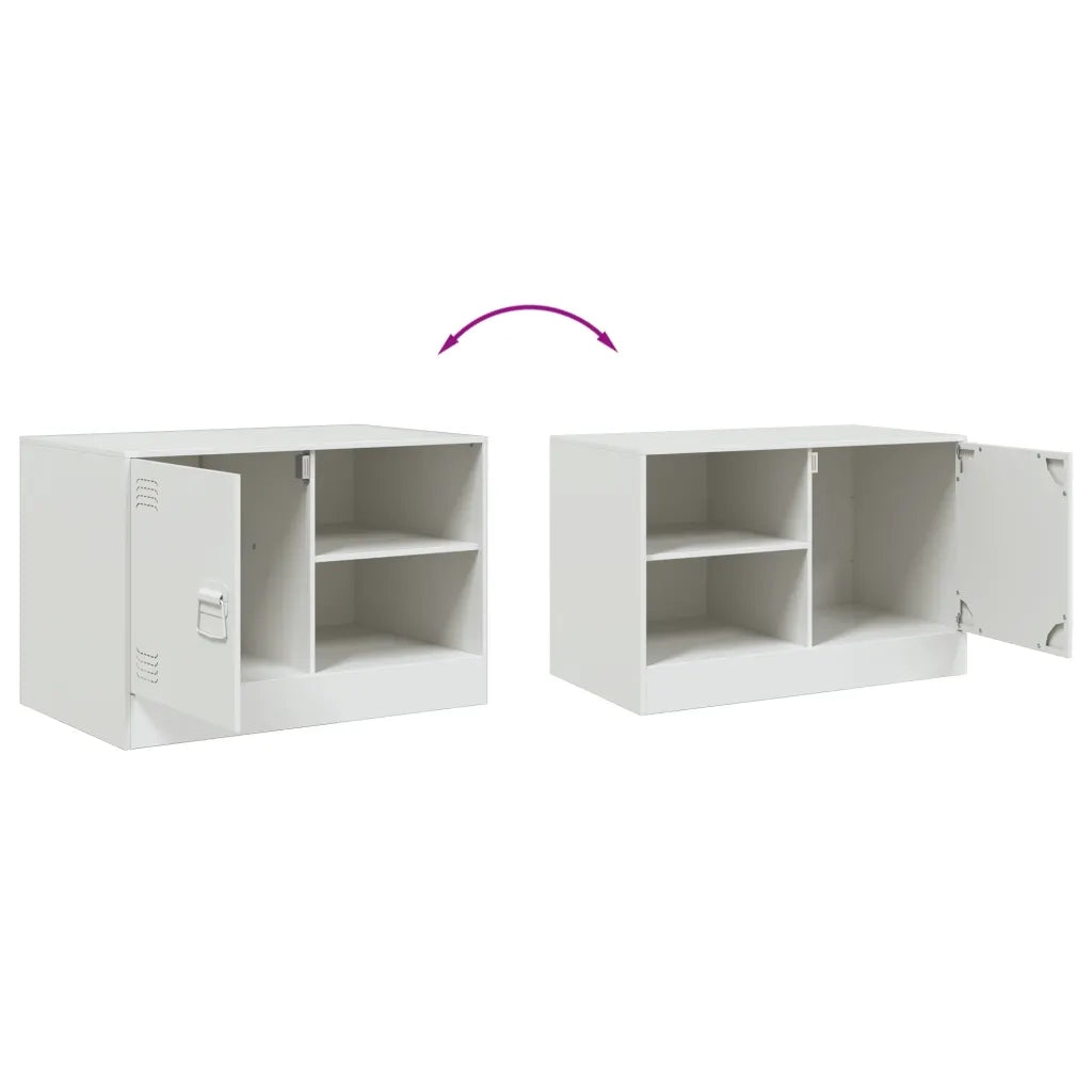 Mobile TV | Armadietto TV | Mobile Porta TV Bianco 67x39x44 cm in Acciaio