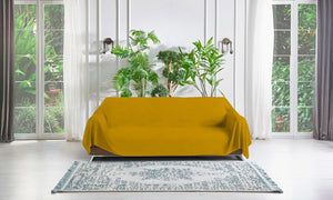 Telo Arredo Coprittutto Copridivano in Cotone Senape 170x300 cm