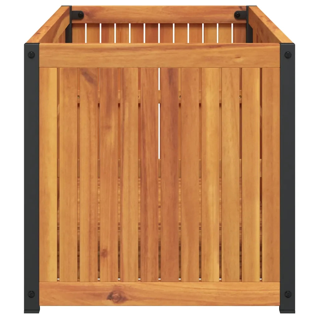 Fioriera da Giardino-Vaso da Esterno 110x45x44 cm in Legno Acacia e Acciaio