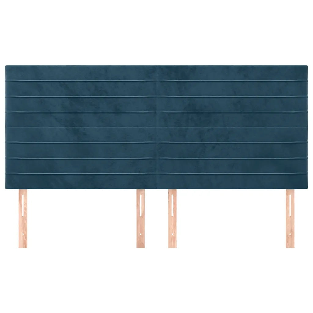 Testiera-Testata-Testiera Decorativa Blu Scuro 160x5x118/128 cm Velluto 727760