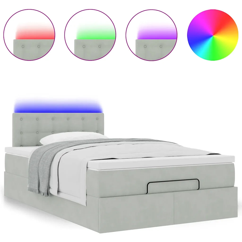 vidaXL Struttura Letto Pouf con Materasso 120x200 cm Velluto