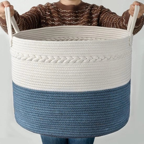 Cesta per coperte | Cesta per asciugamani | Cesta per lenzuola | Cesta per bambini | Ceste per la stanza dei bambini | Cesta per giocattoli | Cesta per bambini grande 56x56x36 - Blu