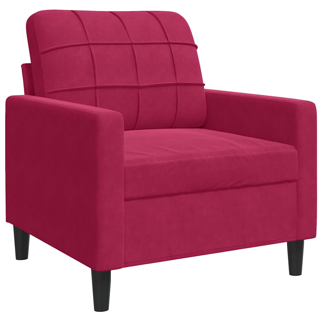 Divano Sedia-Poltrona Rosso Vino 60 cm Velluto 745670