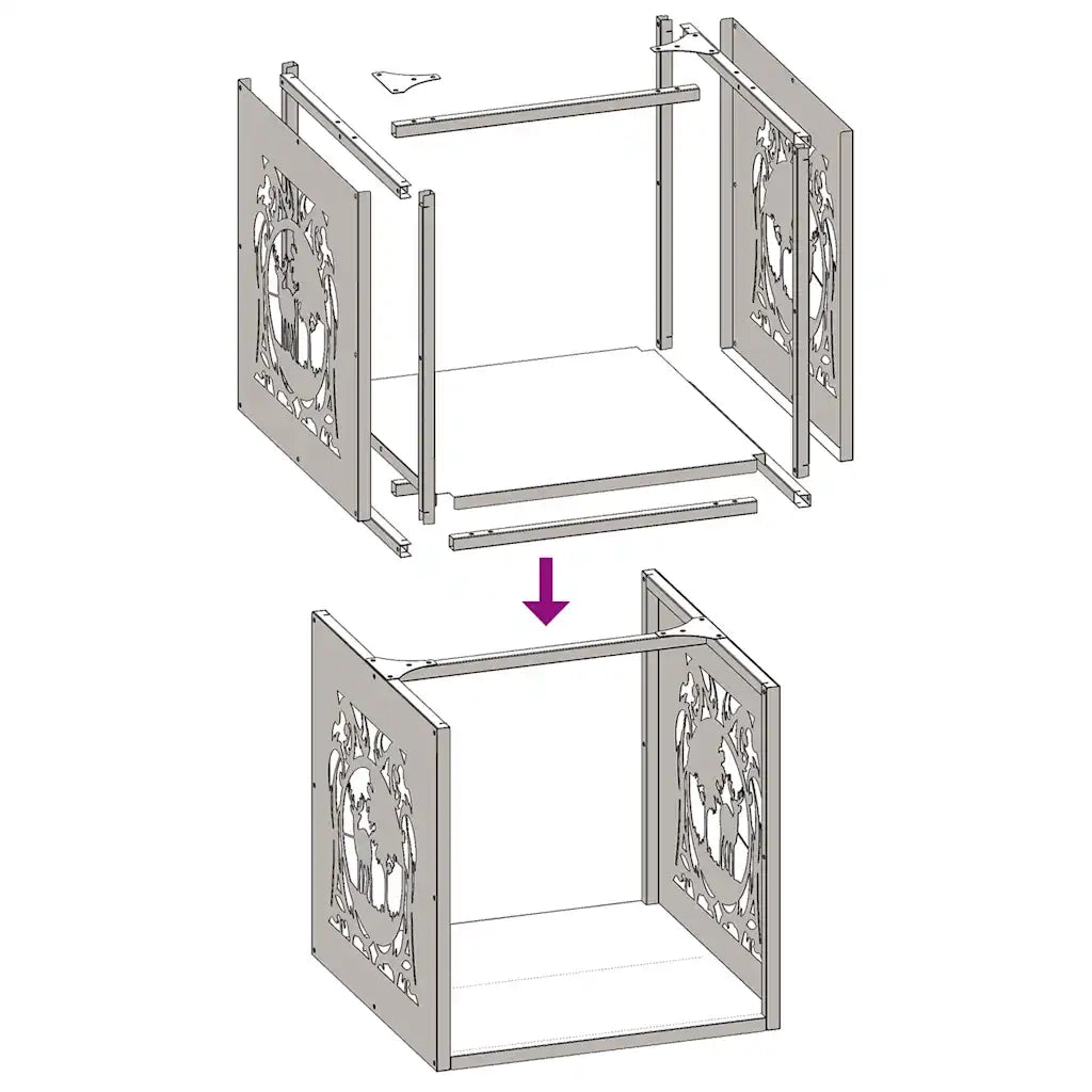 Rastrelliera per Legna da Ardere Bianca 40x40x40 cm CFW7632841