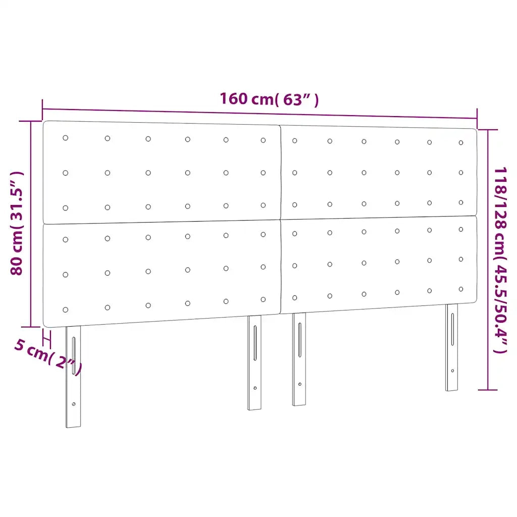 Testiera a LED Blu Scuro 160x5x118/128 cm in Velluto 3122916