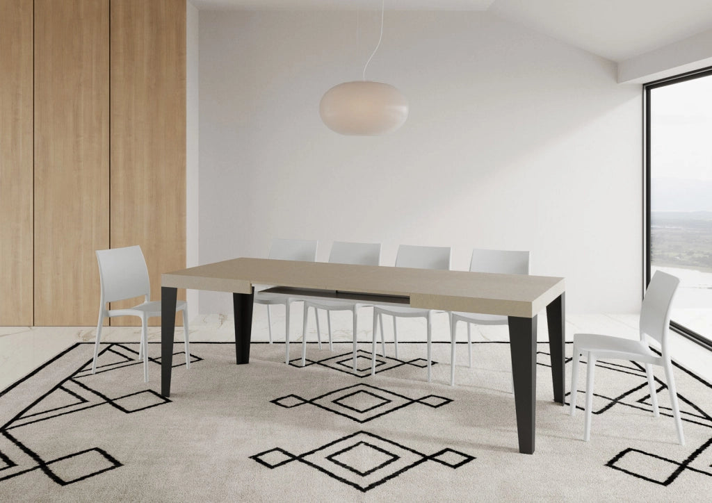 Tavolo Allungabile 140-400x90x77 cm Flame Cashmere Telaio Antracite