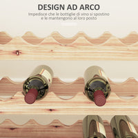 Portabottiglie  Cantinetta Vini con 8 Ripiani per 96 Bottiglie 114x28x113,5 cm in Legno di Pino