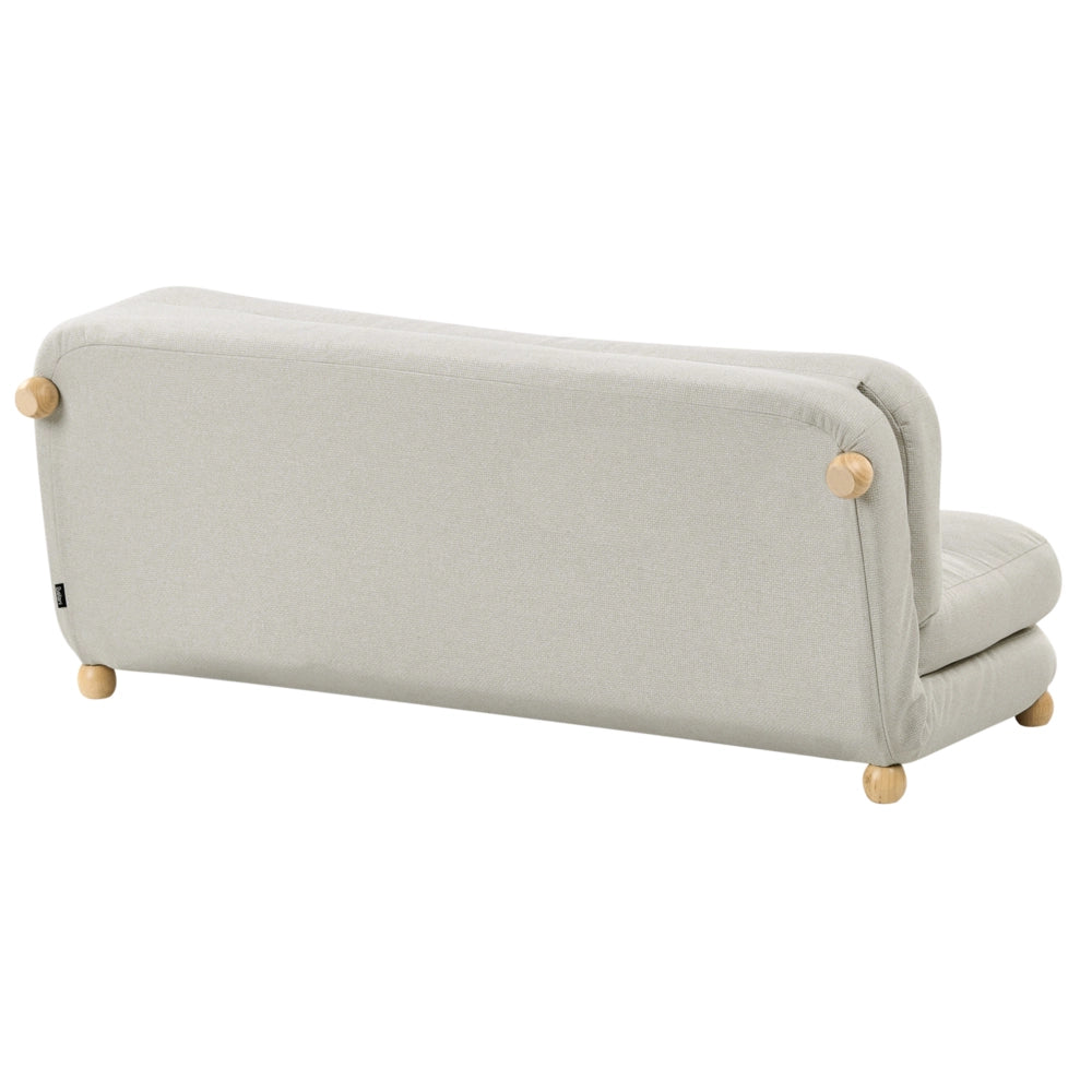 Divano letto bianco sporco rivestimento in finto lino gambe in legno 2 posti funzione letto trapuntato soggiorno camera da letto camera degli ospiti