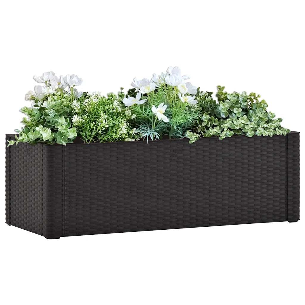 Fioriere | Cassetta per fiori | Letto Rialzato Giardino con Irrigazione Antracite 100x43x33 cm
