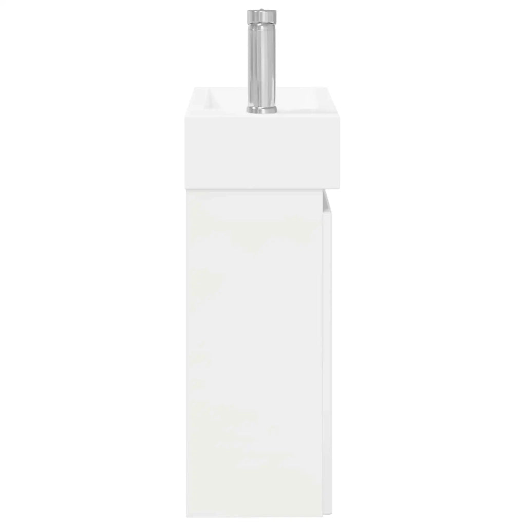 Mobile bagno con rubinetto Bianco Lucido 45,5 x 22,5 x 84 cm 889445