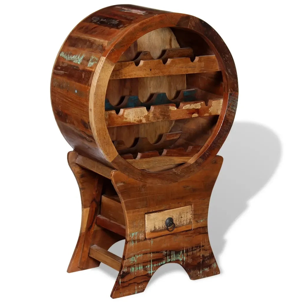 Portavini da 10 Bottiglie in Legno Massello di Recupero 243973