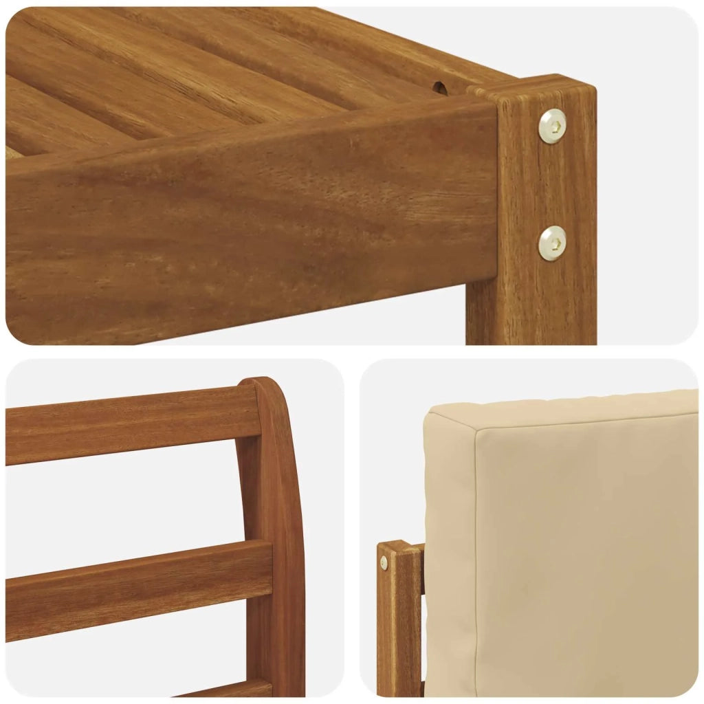Set di divani da esterno con cuscino 11 pcs Naturale e Beige