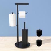 Sostegno per carta igienica in posizione verticale con spazzola per il water - Acciaio inossidabile - Asciugamani umidificati - Accessori per la toilette toiletbutler