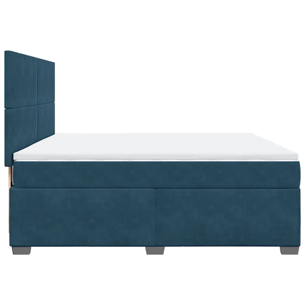 Giroletto a Molle con Materasso Blu 180x200 cm in Velluto 3290976