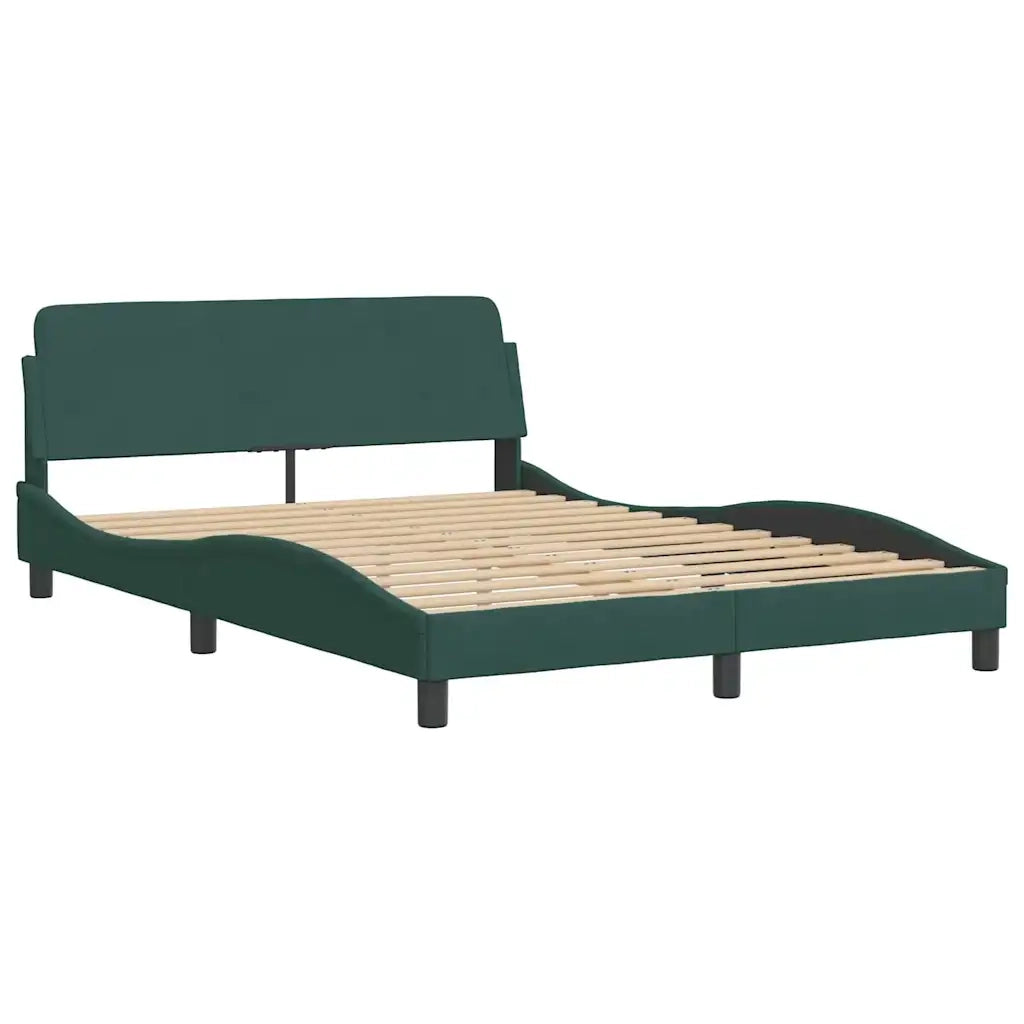 Giroletto senza Materasso Verde Scuro 140x200 cm in Velluto 3207926