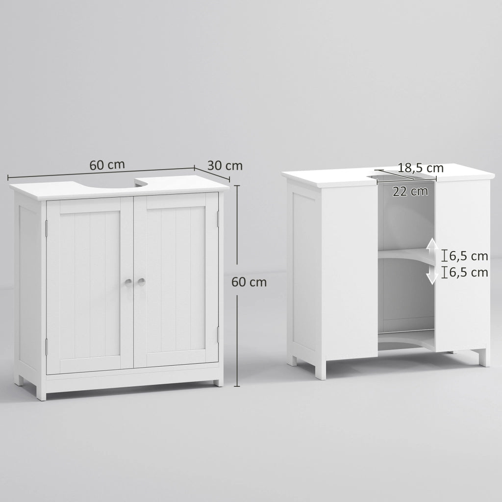 Mobile da bagno sottolavabo ¨C zephmum ¨C bianco legno 60x30x60 cm