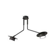 Plafoniera Minimal Cerere Acciaio Nero 2 Luci Gx53 Ip20