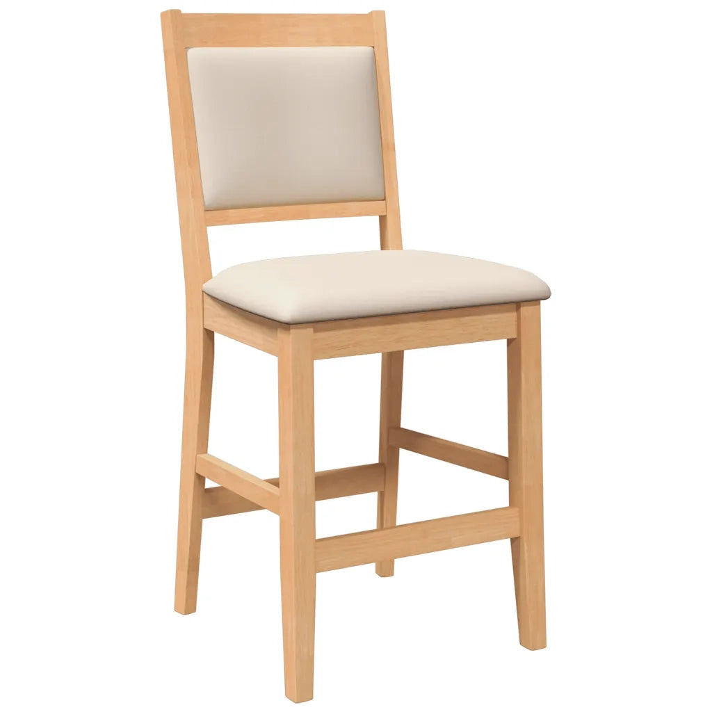 Sgabelli da Bar con Cuscini 2pz Naturale Legno Massello Hevea 4102565